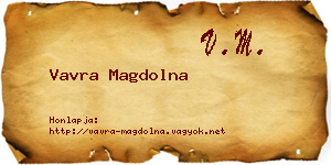 Vavra Magdolna névjegykártya